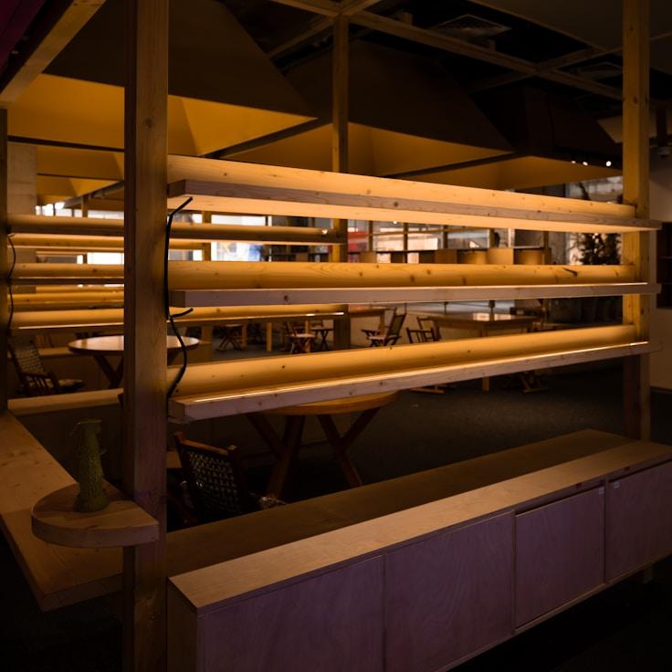 Restaurant interior with private family seating